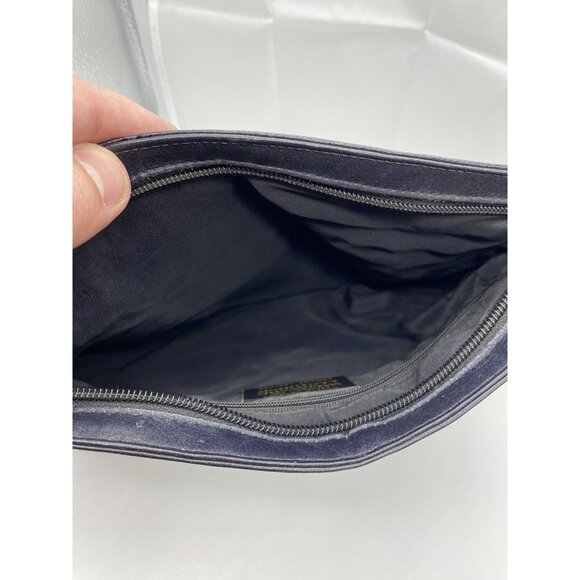 Woodward & Lothrop Black Genuine Leather Clutch Bag Italy Made Vintage 11 x 7 - Picture 6 of 9